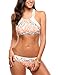 Avidlove Women's Sexy Criss Cross Bandage Bikini Set Floral Print Swimsuits