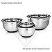 Sterline Stainless Steel Mixing Bowl Set of 4 w/Lids, Non-Slip Mixing Bowls .75, 1.5, 3, & 5-Quarts w/Measurement Displayed Inside, Small-Large Nesting Bowls, Cooking and Kitchen Essentials, Silver