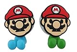 Finex® *Set of 2* Super Mario Brothers Toothbrush Holders with Suction Cup for wall in bathroom at home