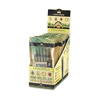 King Palm Hand Rolled Leaf Wrap Rolls - 5 Rolls/Pouch - 15 Pouch Display Box - (Slim)