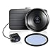 KDLINKS® DX2 Full-HD 1080P Front + 720P Rear 290° Super Wide Angle Car Dash Cam with G-Sensor & WDR Superior Night Mode, 1 Year Dashcam Warranty
