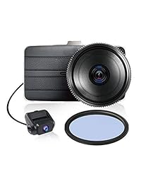 KDLINKS DX2 Full HD 1080P Delantero + 720P Trasero de ángulo súper gran angular de 290 ° Car Dash Cam con sensor G y WDR Modo nocturno superior, 1 año de garantía Dashcam