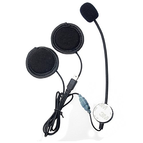 QSPORTPEAK Motorcycle Intercom Headsets, VNETPHONE BTI Microphone Headphone Headset Accessory for V8 with 10Pin Mini USB Connector Motorcycle Helmet Bluetooth Interphone Intercom