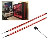 LEDdess LED Light Strip Computer Lighting RED, Magnetic, Molex Connector, 2pcs LED Strip for PC Case Lighting Kit (30cm,18leds,S Series)