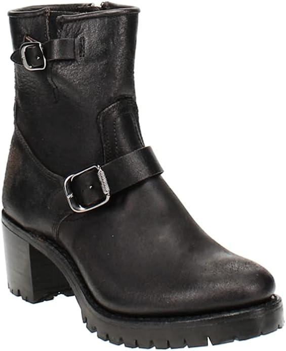 Amazon.com | Frye | Sabrina Moto Engineer Boots | Black | Boots