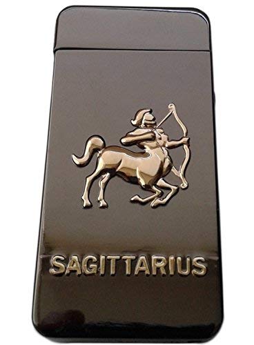 Electric Lighters Zodiac 2 Pack - Dual Arc Electronic Plasma Lighter - Tesla Coil USB Rechargeable Cigarette Lighter 4 Designs (Sagittarius)