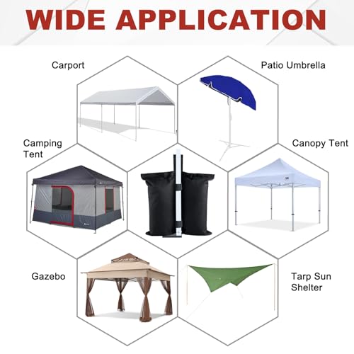 ABCCANOPY Canopy Weights 150 LBS Tent Sand Bags,4-Pack Black(No Sand) image 28