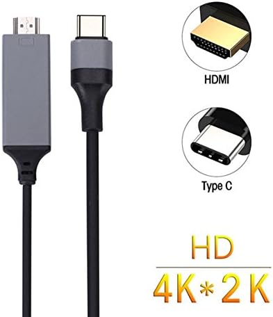 USB-C to HDMI Cable Superwang 2M/6FT USB 3.1 Type-C Male to HDMI Male Cable 4K&amp;30Hz Adapter Cable for 2016 MacBook Pro, 2015 Macbook, Samsung Galaxy S8 (Black)