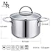 Mr Rudolf Cooking Pot, 3 Quart Dutch Oven with Lid,Stainless Steel Pot with 2 Handles,Dishwasher Safe Cooking Healthy Cookware