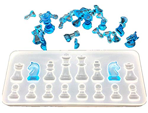 UV Resin Molds Silicone Molds for Chess Set for Adults Kids(Chess)