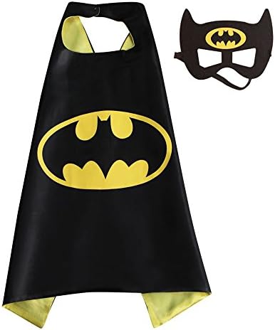 Tinley Warehouse Superhero Cape and Mask Costume Set Boys Girls Birthday Halloween Play Dress Up (Batman)