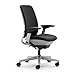 Steelcase Amia Ergonomic Office Chair with Adjustable Back Tension and Arms | Flexible Lumbar with Sliding Seat | Black Frame and Buzz2 Black Fabric