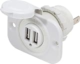 Blue Sea Systems 12V DC Dual USB Charger Socket, White