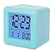 SkyNature Silicon Cube Led Alarm Clock Large Display with Nightlight and Snooze Ice Blue