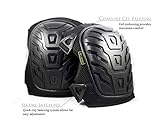 Professional Heavy Duty Knee Pads. Foam Padding and Gel Cushion Provide Max Comfort. Dual Straps and Adjustable Clips.