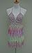 Fringe Bikini Halter Crop Top Handmade Crochet Swimsuit Summer Beachwear (Multicolored) One Size