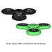 [2 Pack] Qoosea Fidget Spinner Stress Reducer EDC ADHD Toy Metal Bearings Bricks Relief Hands Toy High Speed Decompression Focus Triangle Plastic Gift for Children Adults - Black+Green