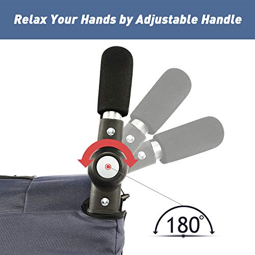 LAZY BUDDY 36" Foldable Dog Stroller, Upgrade Spacious Pet Carriage for