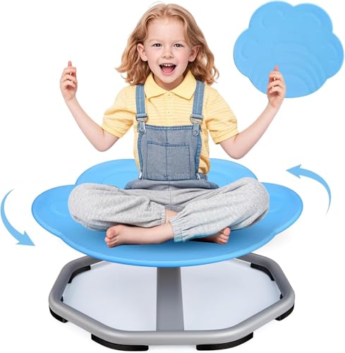 Kids Armchairs, Spinning Chair, Sensory Swivel Chair for Autism Kids, Sit and Spin Sensory Toys, Training Body Coordination, Chairs Indoor Outdoor Play Equipment, Blue