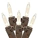 Novelty Lights 11 Feet 50 Bulbs Traditional Incandescent Mini Lights, Clear on Brown Wire with 2.5