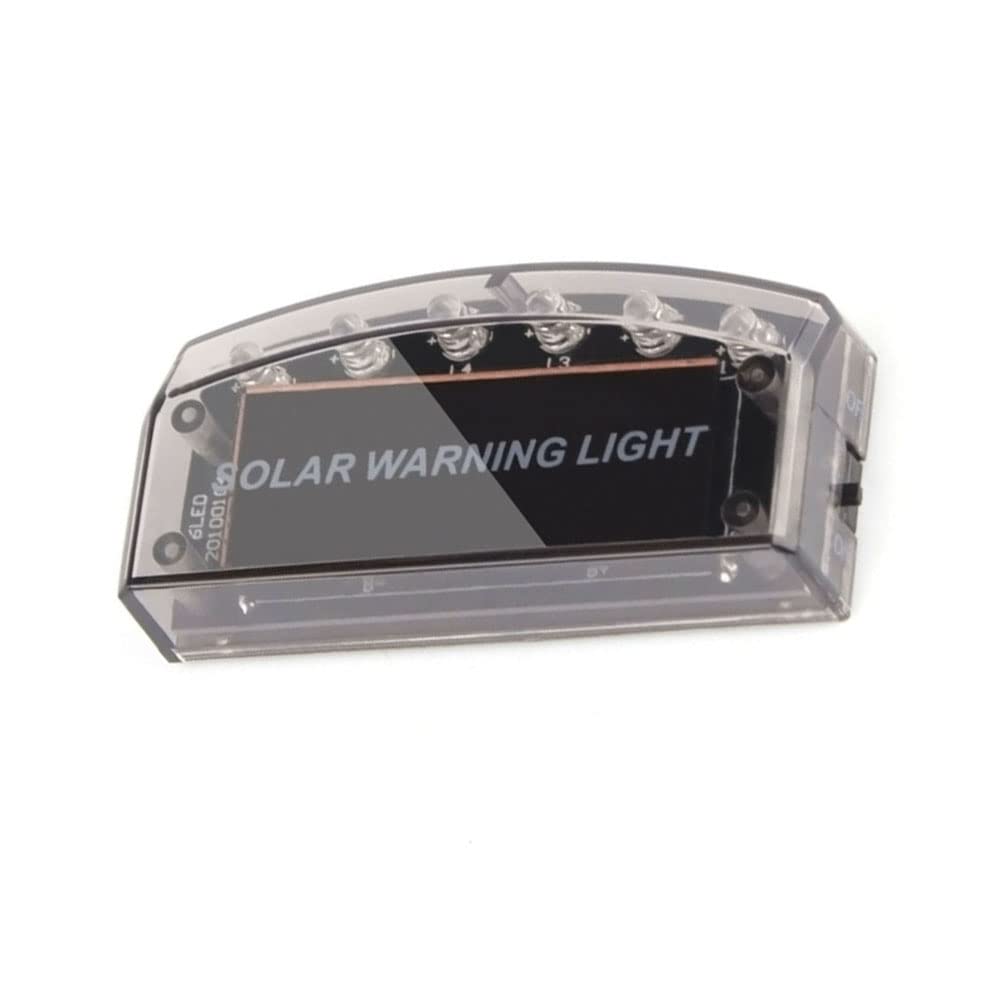 Riloer Solar Car Alarm Burglar Warning Light 6 Led Car Alarm Burglar Flashing Light-Blue