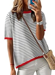 Dokotoo Womens Summer Tops Casual Short Sleeve