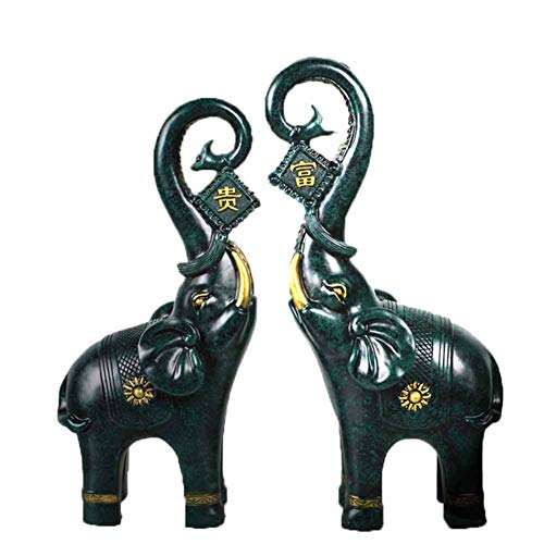 ZOTEE Ornaments for Living Room Animals,2 pcs/Set Christmas Ornaments/Fireplace Accessories Gift Sets,Elephant_16x10x33cm