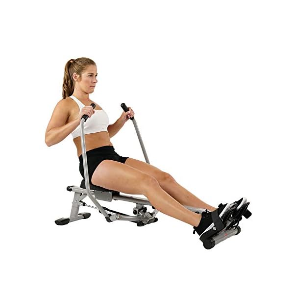 Sunny Health & Fitness Smart Compact Full Motion Rowing Machine, Full-Body Workout, Low-Impact, Extra-Long Rail, 350 LB Weight Capacity and Optional Free SunnyFitÂ® App Enhanced Connectivity