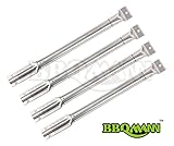 BBQMANN BF591 (4-Pack) Universal Stainless Steel Tube Burner Replacement for Charbroil, Charmglow, Sears Kenmore, Centro and Other Grills (15 7/8"x1")