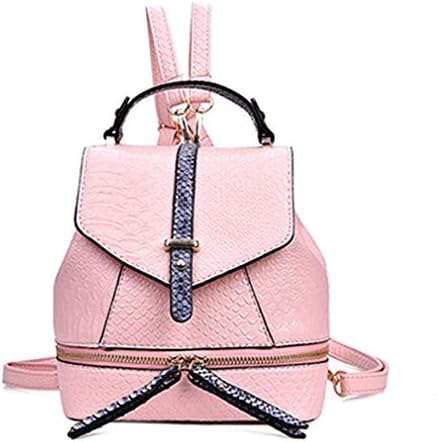 Leather Backpacks for Teenage Girls Pink 20x18x12cm