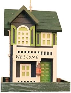 Multi-color Painted Wood Bird Feeder Country Villa Store Style