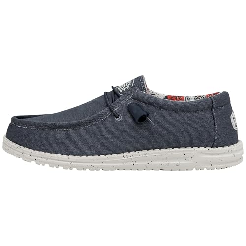 Hey Dude Herren Wally Stretch Canvas Moc Toe Shoes 40022, Blau,37 EU