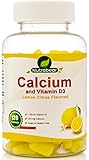 Calcium + Vitamin D3 Gummies, Sugar Free, Citrus Flavored, 100% Vegetarian, 120 Gummies, a Chewable Supplement for Children & Adults, By Nutrabea