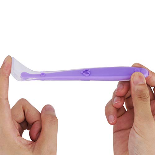 4 Pack Baby Spoons Kirecoo Silicone Self Feeding Training Spoon with Travel Case (Assorted 2)