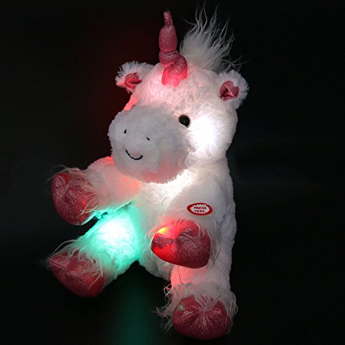 Wewill LED Lumious Stuffed Animals Unicorn with Heavenly Whi