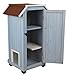 TRIXIE 'Cat's Home' Outdoor Cat House, Weatherproof 3-Story Cat House, Hinged Shutters with Latch & Perch, 2 Doors, Outdoor Shelter for Cats and Small Animals, Blue / White Pine Wood