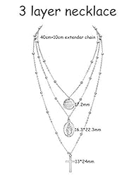 ORAZIO 2PCS Layered Necklace for Women Girl Cross