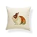 PSDWETS Easter Rabbit Home Decor Pillow Covers Set of 4 Cotton Linen Cute Bunny Throw Pillow Case Cushion Cover 18 X 18