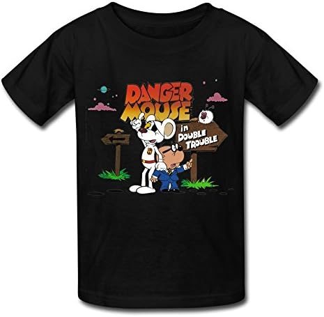 SIANDA Kid's Danger Mouse TV Show 2015 Poster Unisex T-Shirts Size S Black