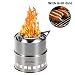 Ohuhu Camping Stove Stainless Steel Backpacking Stove Potable Wood Burning Stoves for Picnic BBQ Camp Hiking with Grill Grid primary
