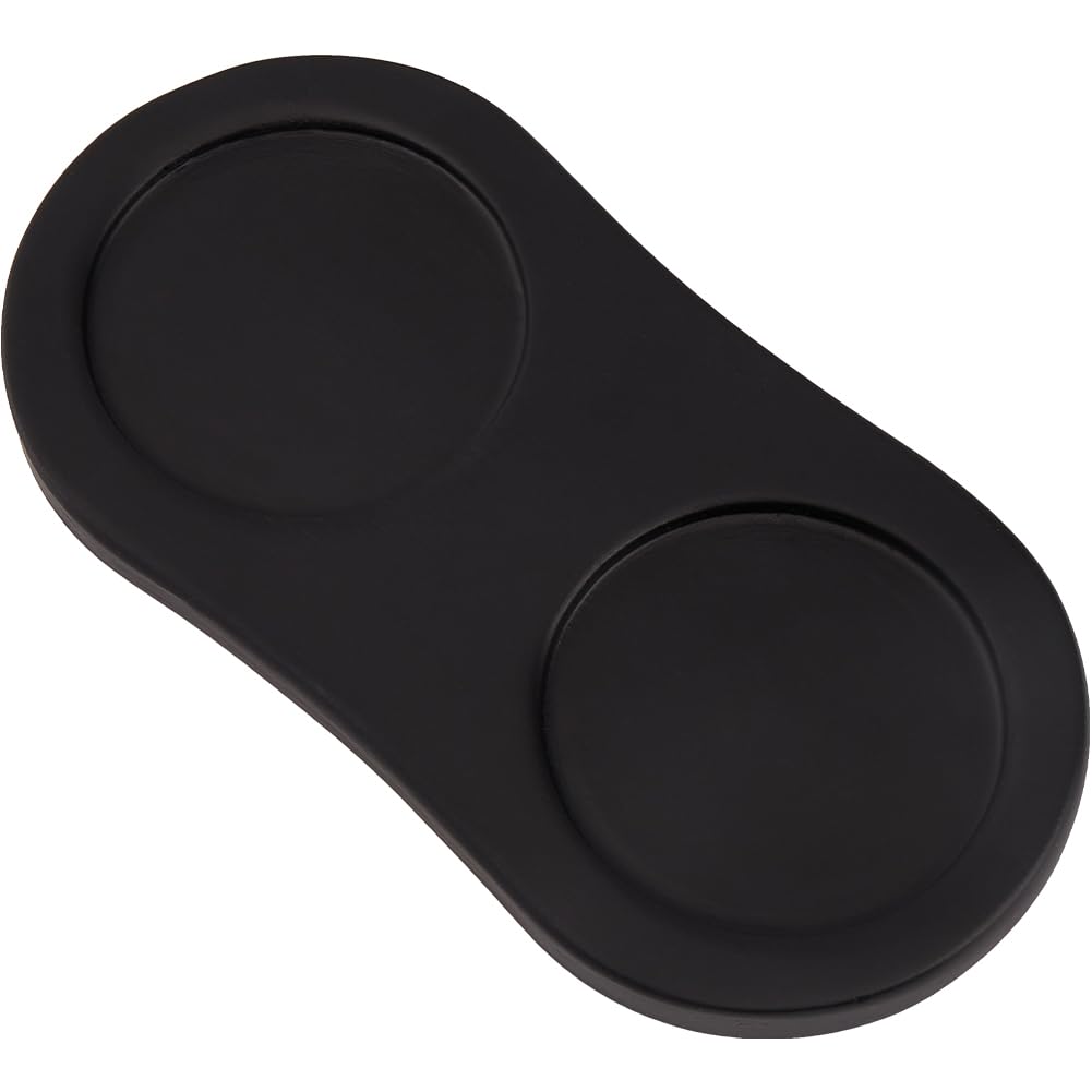 GORGECRAFT Salt and Pepper Mill Tray Wooden Pepper Grinder Rest Holder Dining Table Protector Shakers Salt Accessories for 2 Mills Kitchen Storage Home Decoration Crafts Black 16x8.1cm