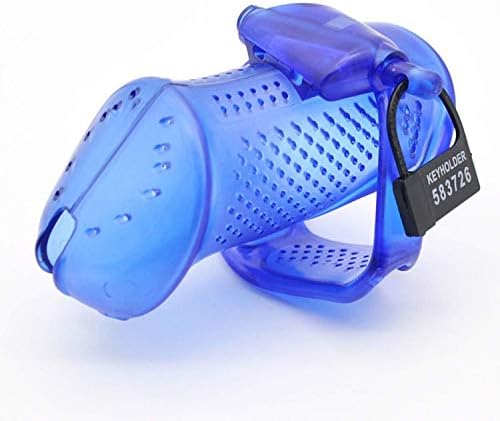 Adult Sexcm-Töys for Male 3D Male Chastity Cages Devices Sexcm-Töys for Men with 3pcs Pênn`is Rings +1pcs Built-in Lock + 5pcs Coding Lock + 1pcs Plug Beautiful Mood t-Shirt,1pcs Blue