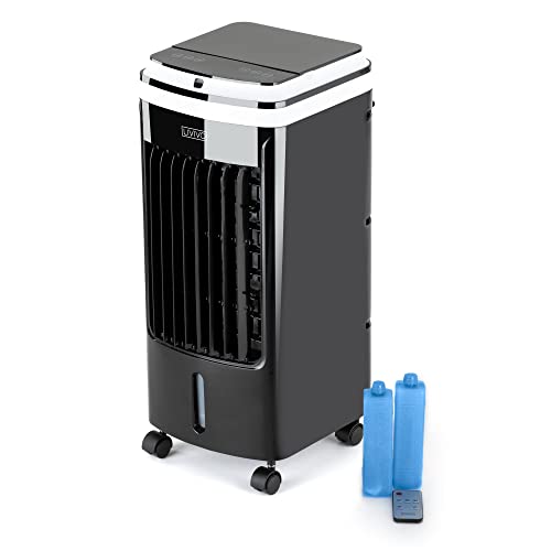 LIVIVO 80W Evaporative Air Cooler - Portable AC With LED Display Remote Timer - 3 Position Speed Adjustment - Cooler/Humidifier Function - 120° Oscillating Swing Function