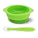 Baby/Toddler Feeding Silicone bowl with Stay-Put Suction Base and Spoon Set (Green)
