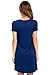 Women's Blue Casual Dresses Plain V-Neck Short Sleeve Loose Simple Tunic T-Shirt Dress