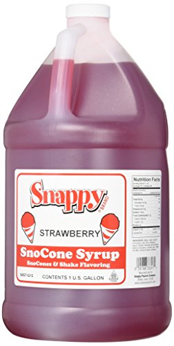 Snappy Popcorn Snappy Snow Conce Syrup 1 Gallon, Strawberry, 11 Pound