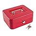 Kyodoled Medium Cash Box with Money Tray,Small Safe Lock Box with Key,Cash Drawer,7.87