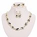 MOOCHI 18K Gold Plated Oval Beads Chain Necklace Earrings Ring Jewelry Set