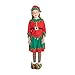 Girls Christmas Elf Costume Toyshop Santas Little Helper Kids Festive Outfit - Medium (Age 6-8) Red