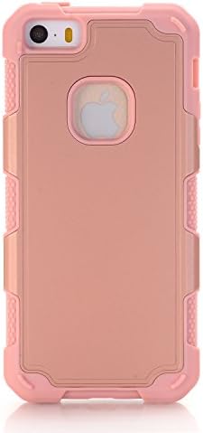 iPhone SE Case, Armorzon [LightGuard Series] [Shock Absorption] [Military Grade Drop Test] [Heavy Duty] Synthetic Rubber TPU PC Covers Only for Iphone SE 5SE 5 5s (Rose Gold)